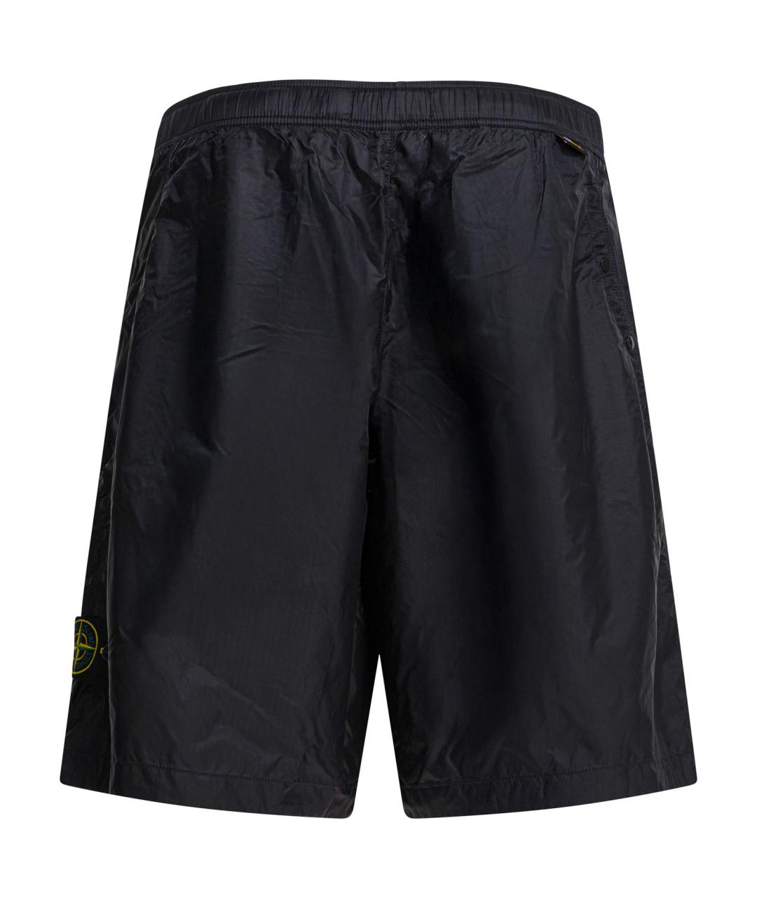 STONE ISLAND Темно-синие полиамидовые шорты, фото 2