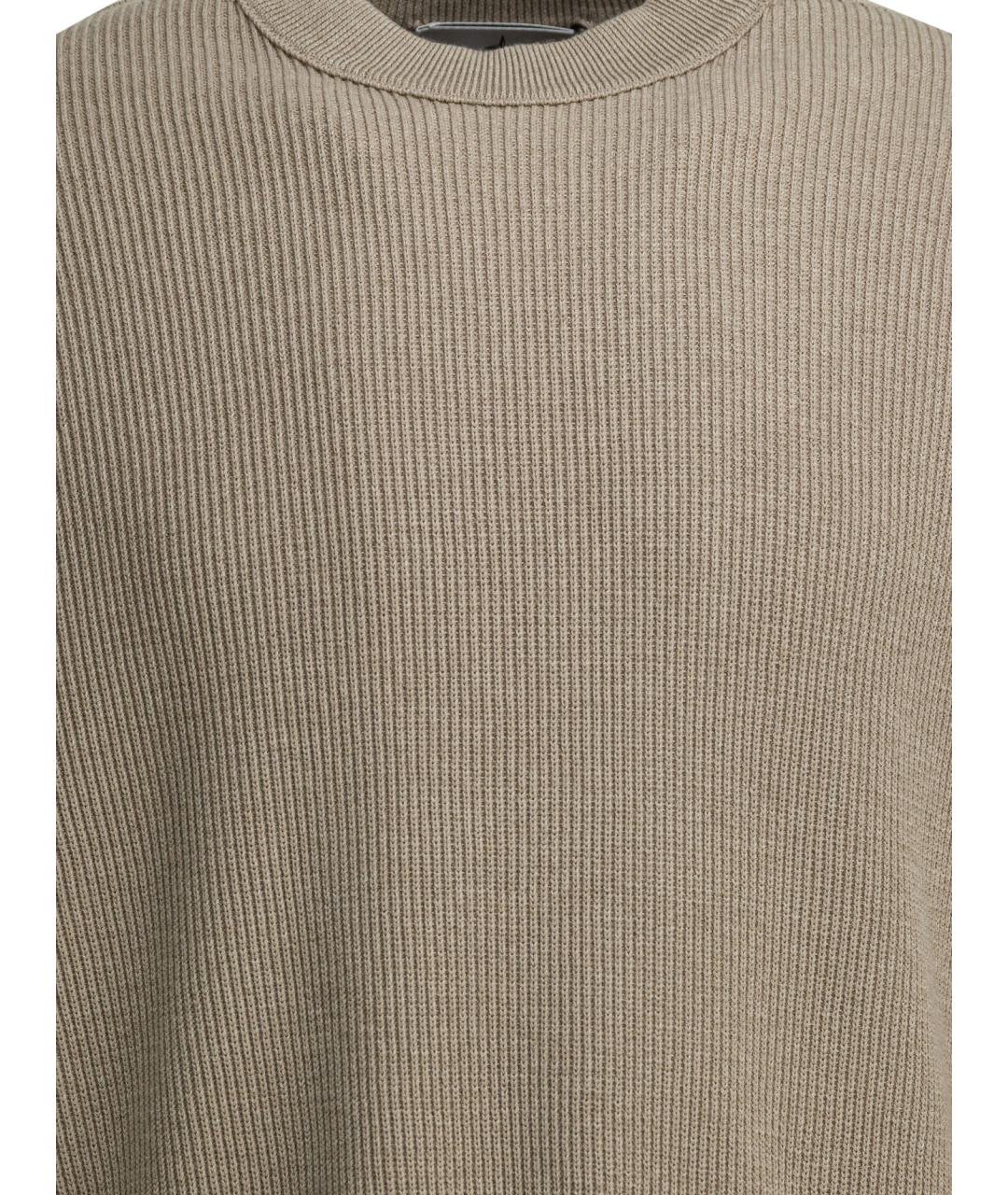 STONE ISLAND Бежевый хлопковый джемпер / свитер, фото 3