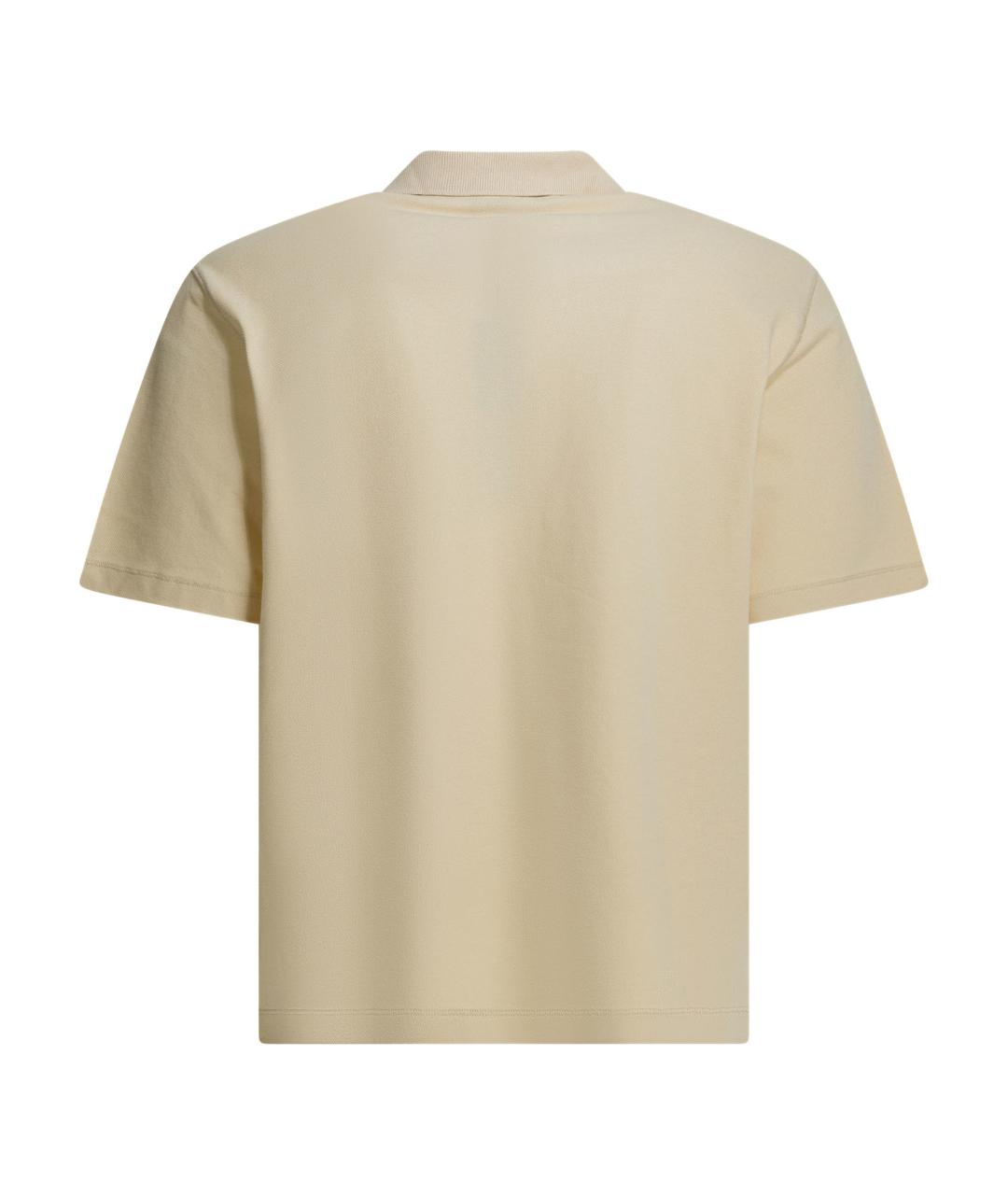STONE ISLAND Бежевое хлопковое поло с коротким рукавом, фото 2