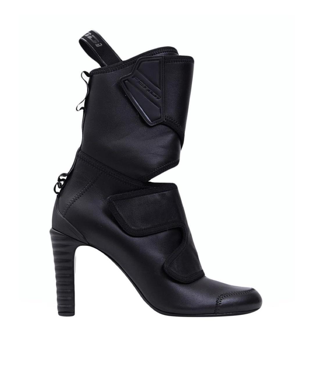 FENDI Черные кожаные ботильоны, фото 1