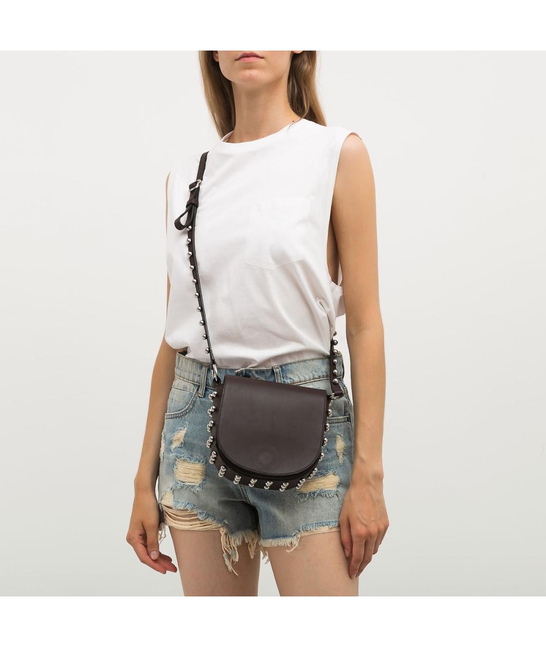 ALEXANDER WANG Бордовая кожаная сумка через плечо, фото 5