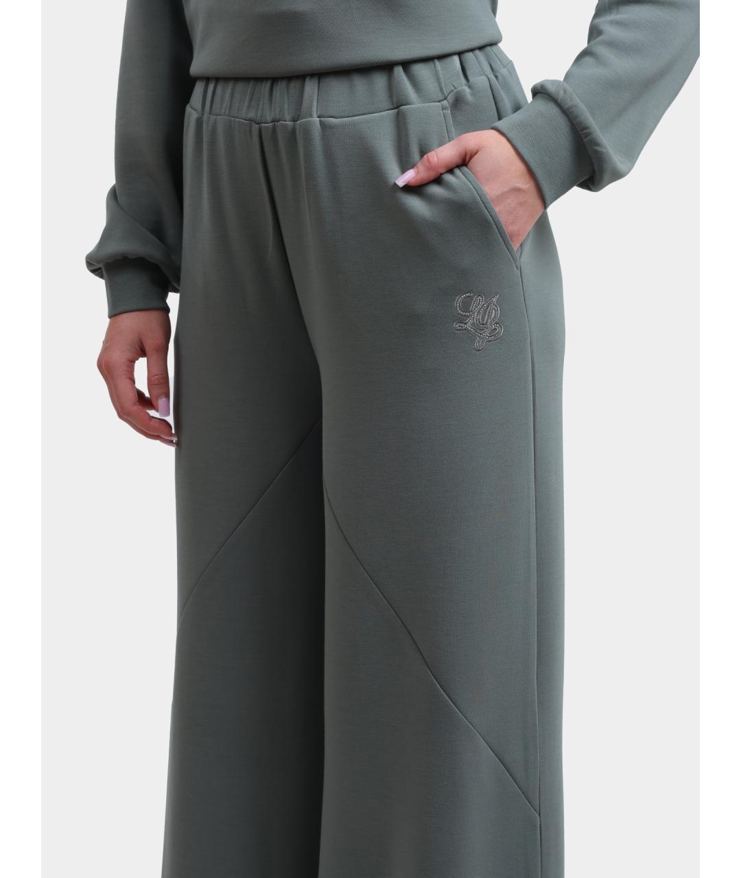 LIU JO Зеленые прямые брюки, фото 4