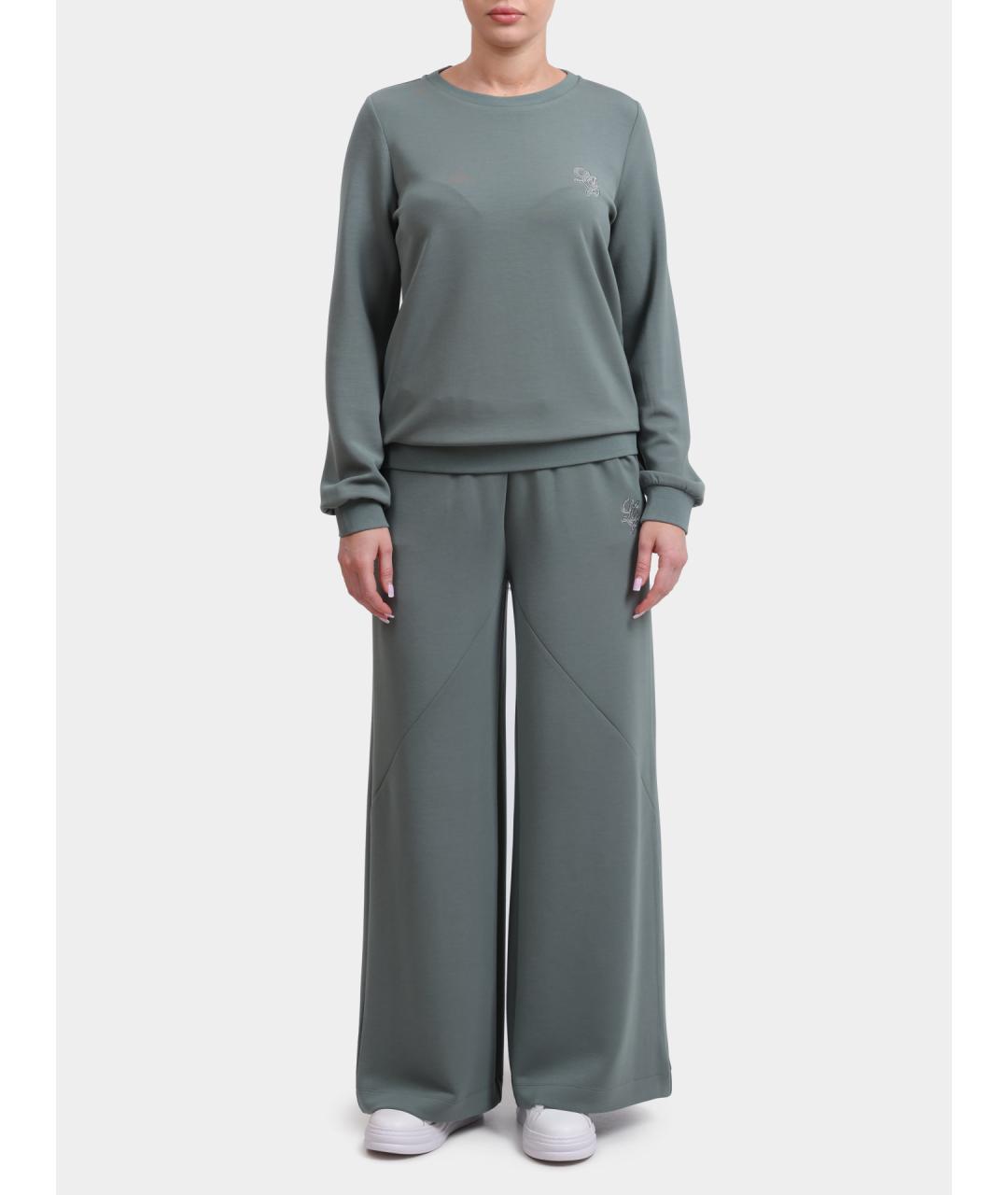 LIU JO Зеленые прямые брюки, фото 2