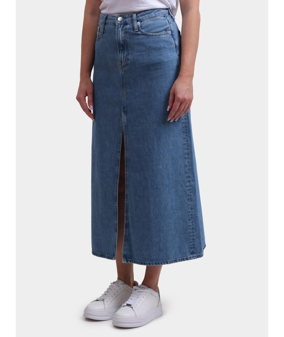 CALVIN KLEIN Синяя юбка макси, фото 3