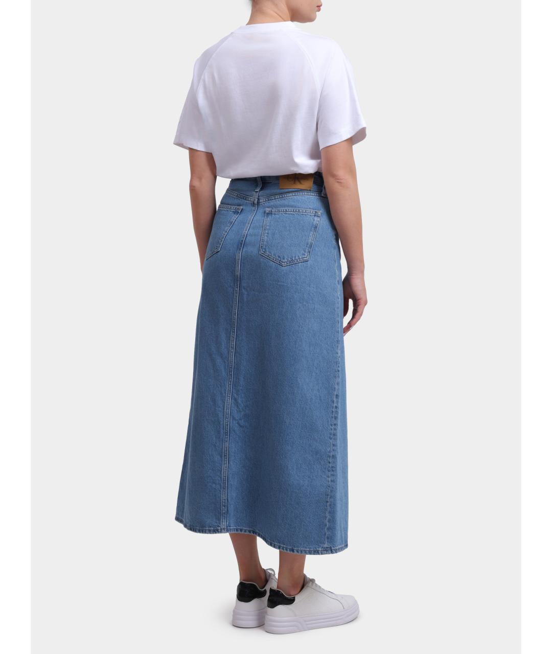 CALVIN KLEIN Синяя юбка макси, фото 5