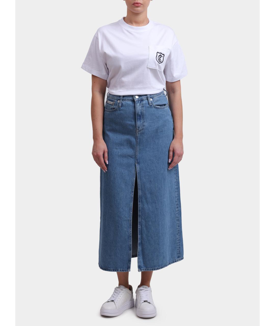 CALVIN KLEIN Синяя юбка макси, фото 2