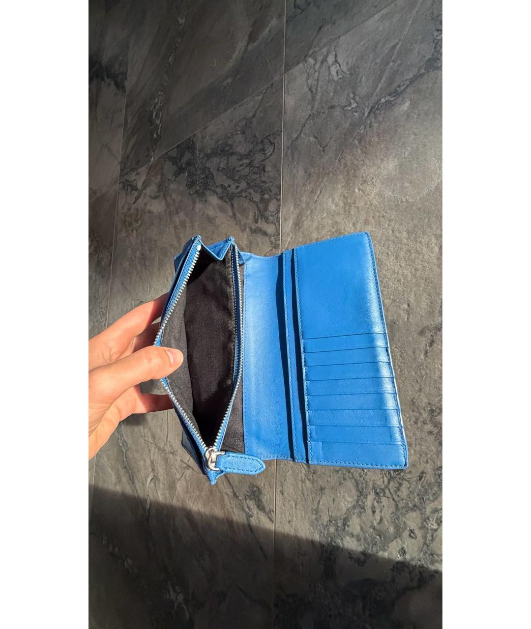 BURBERRY Темно-синий кожаный кошелек, фото 3