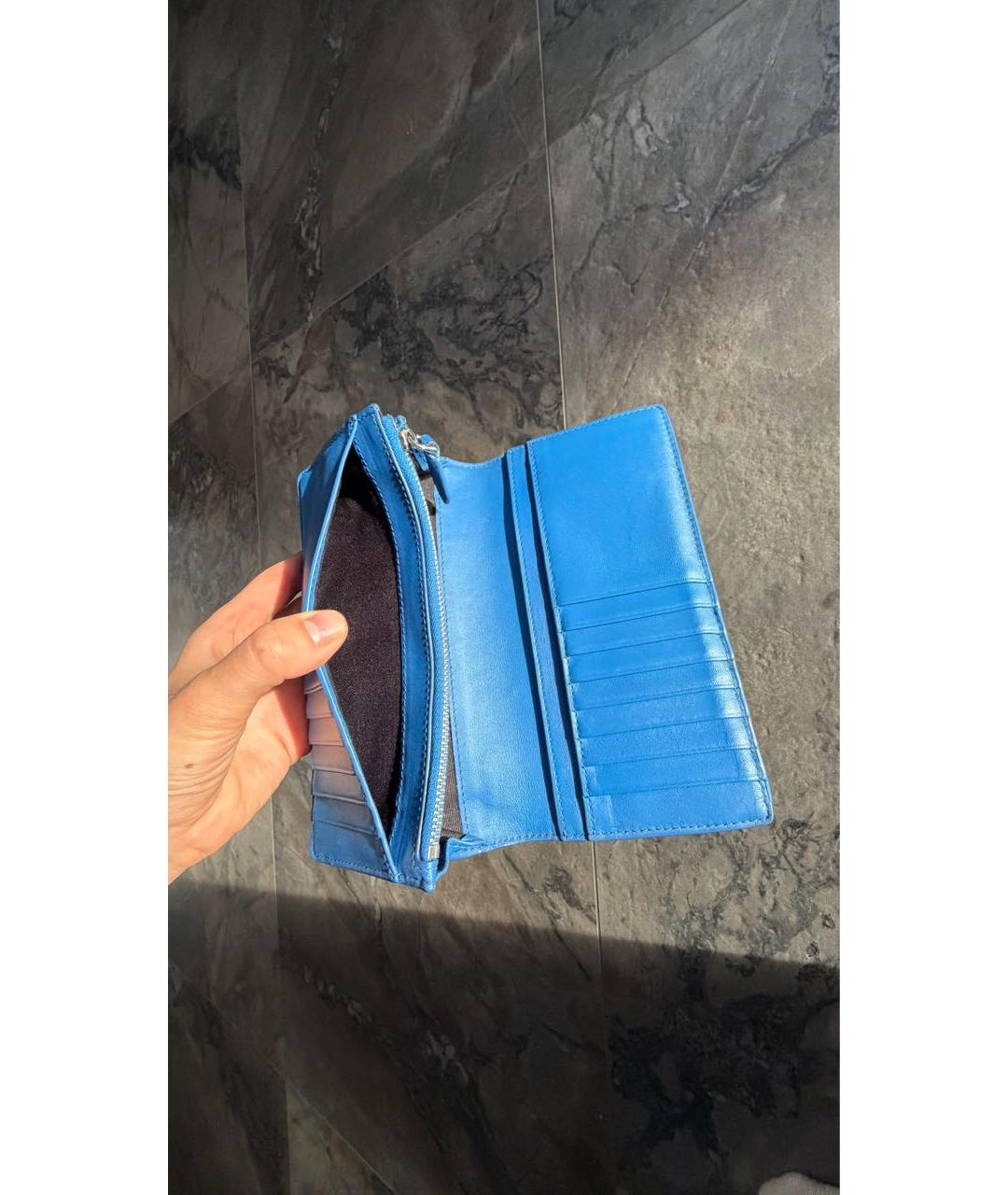 BURBERRY Темно-синий кожаный кошелек, фото 4