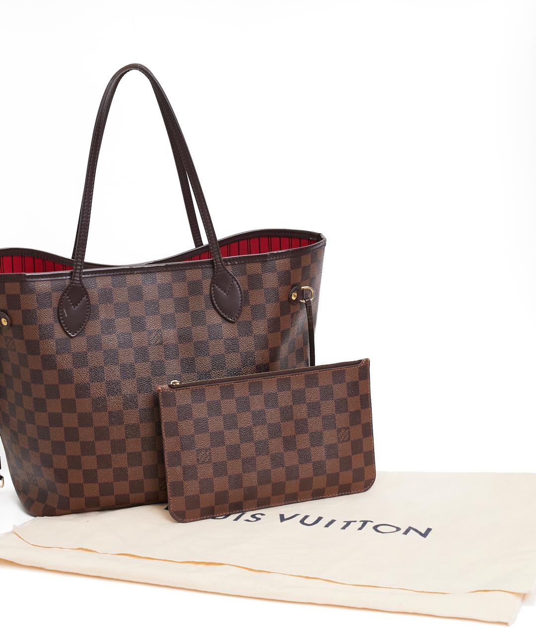 LOUIS VUITTON Коричневая кожаная сумка тоут, фото 7