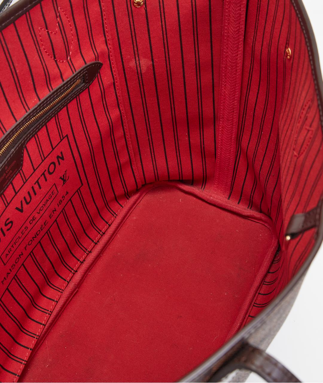 LOUIS VUITTON Коричневая кожаная сумка тоут, фото 4