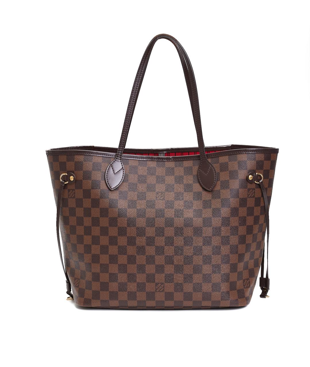 LOUIS VUITTON Коричневая кожаная сумка тоут, фото 8