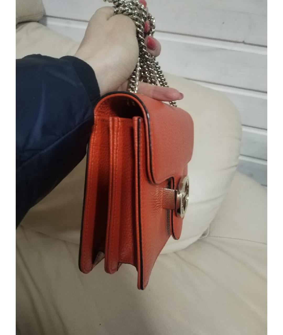 GUCCI Красная кожаная сумка через плечо, фото 4