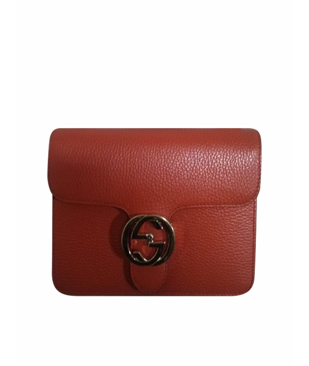 GUCCI Красная кожаная сумка через плечо, фото 1