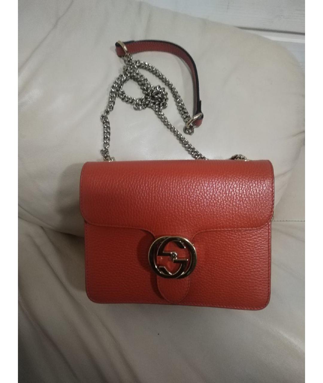 GUCCI Красная кожаная сумка через плечо, фото 8