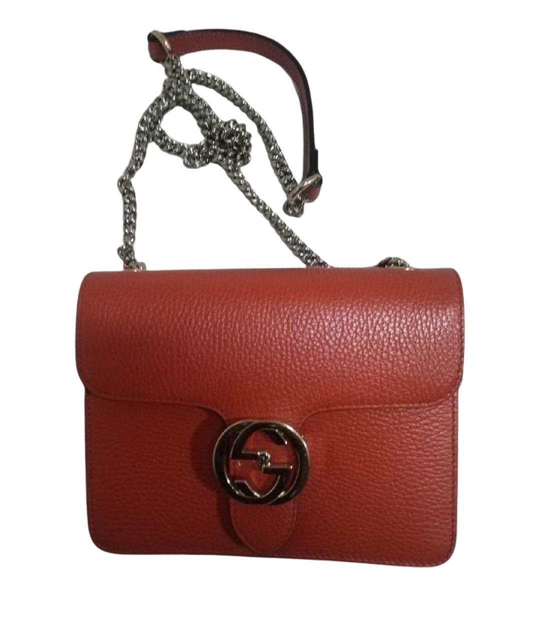 GUCCI Красная кожаная сумка через плечо, фото 9