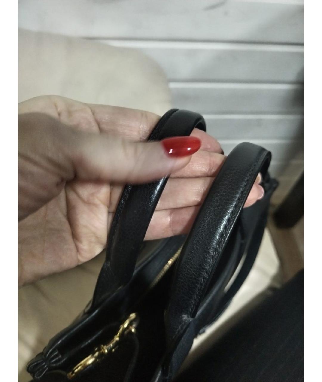 MARC JACOBS Черная кожаная сумка тоут, фото 5