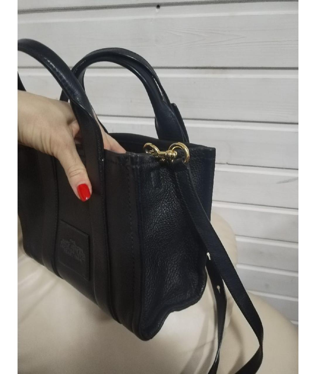 MARC JACOBS Черная кожаная сумка тоут, фото 4