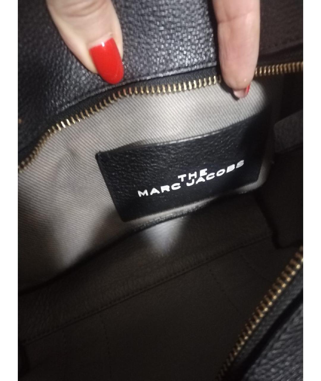 MARC JACOBS Черная кожаная сумка тоут, фото 6