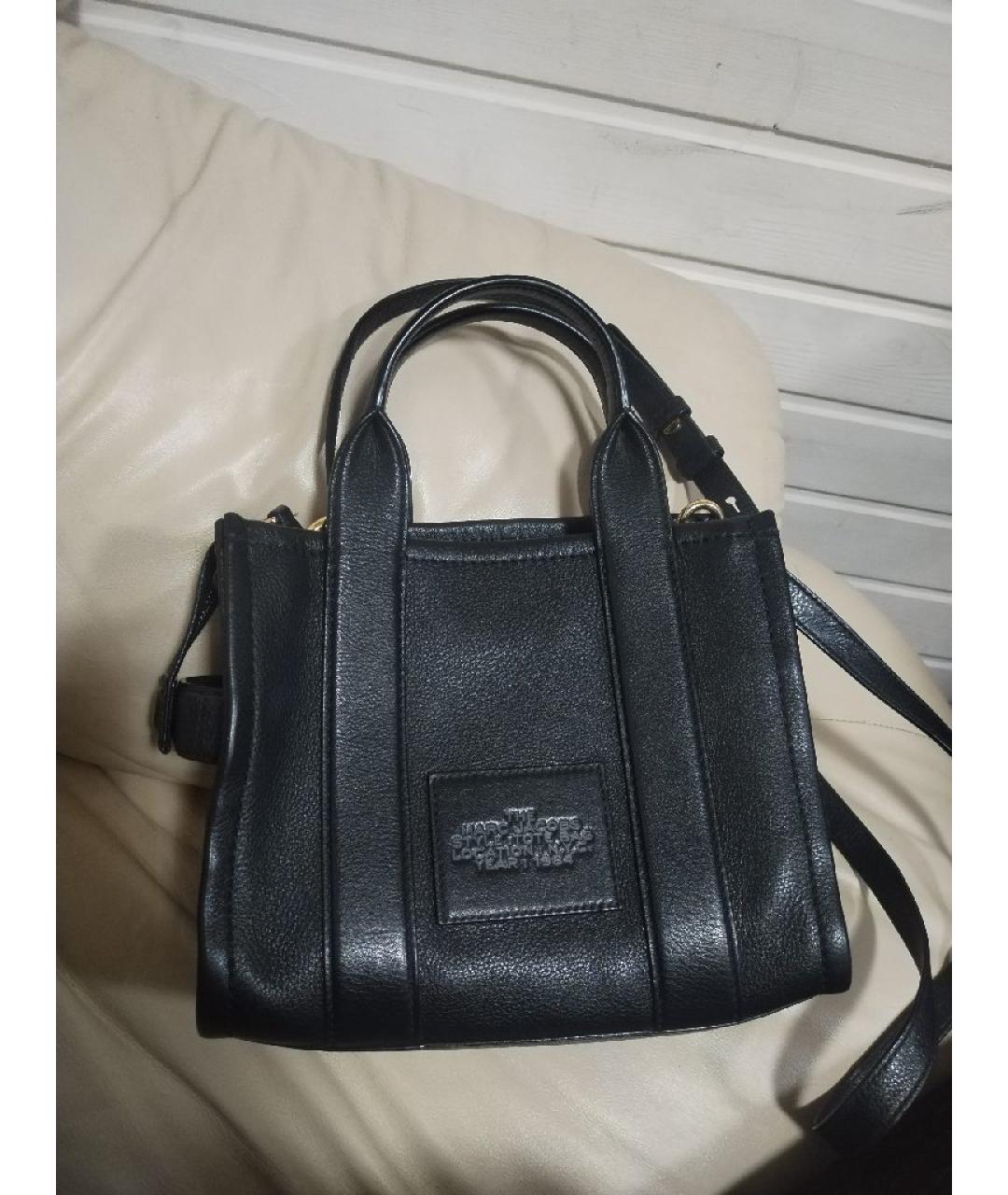 MARC JACOBS Черная кожаная сумка тоут, фото 2