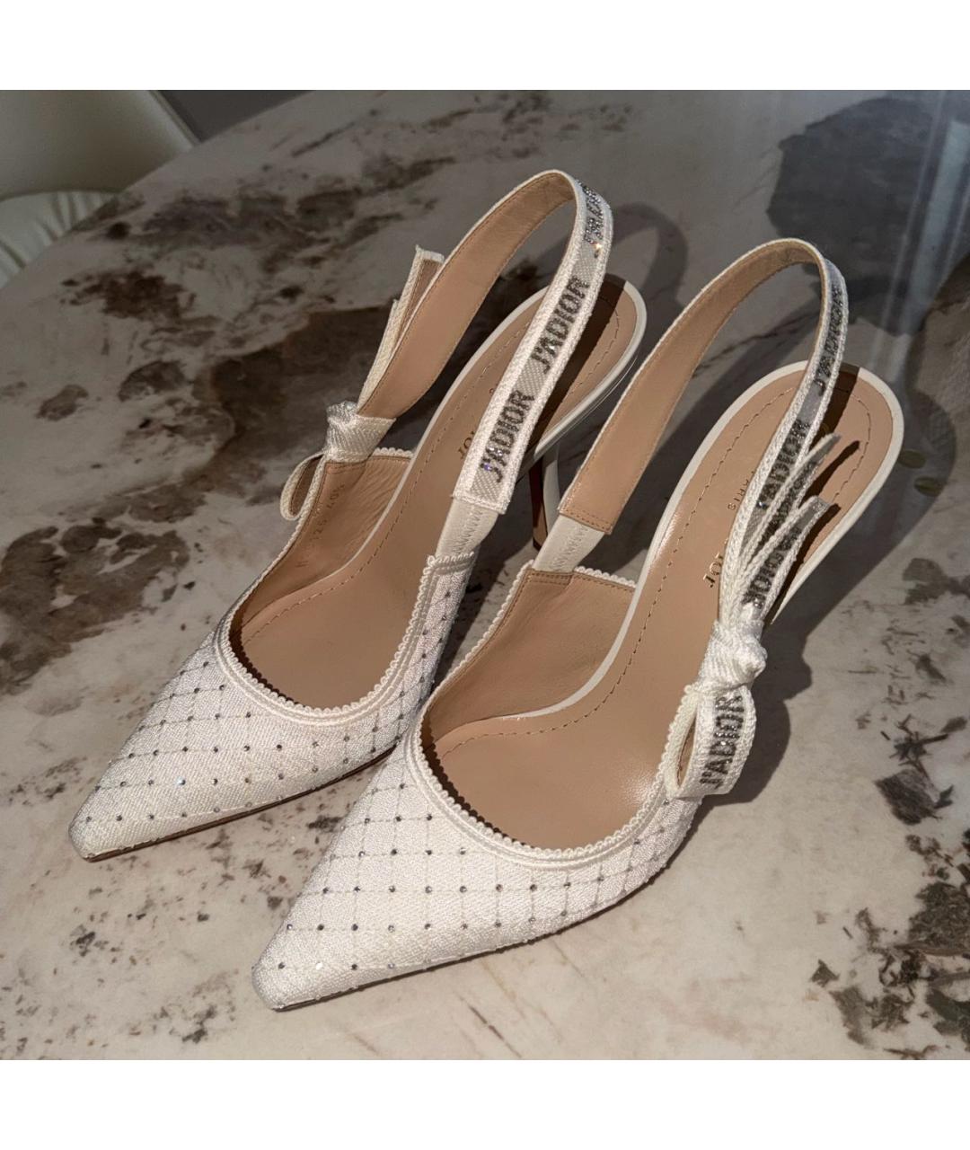 CHRISTIAN DIOR Белые текстильные туфли, фото 4