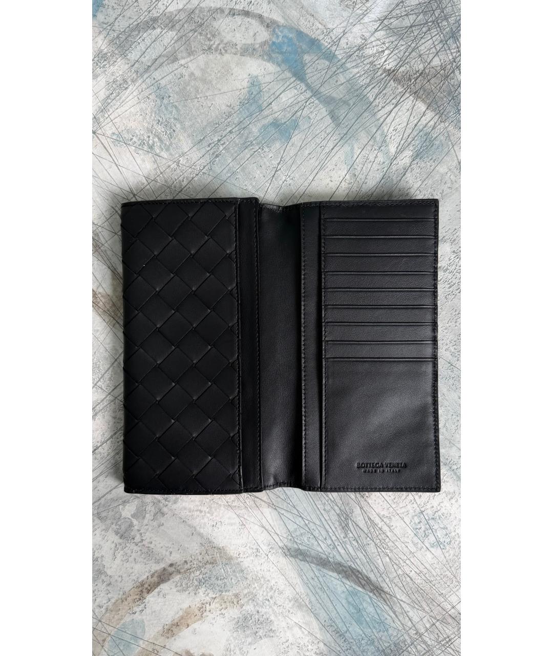 BOTTEGA VENETA Черный кожаный кошелек, фото 3