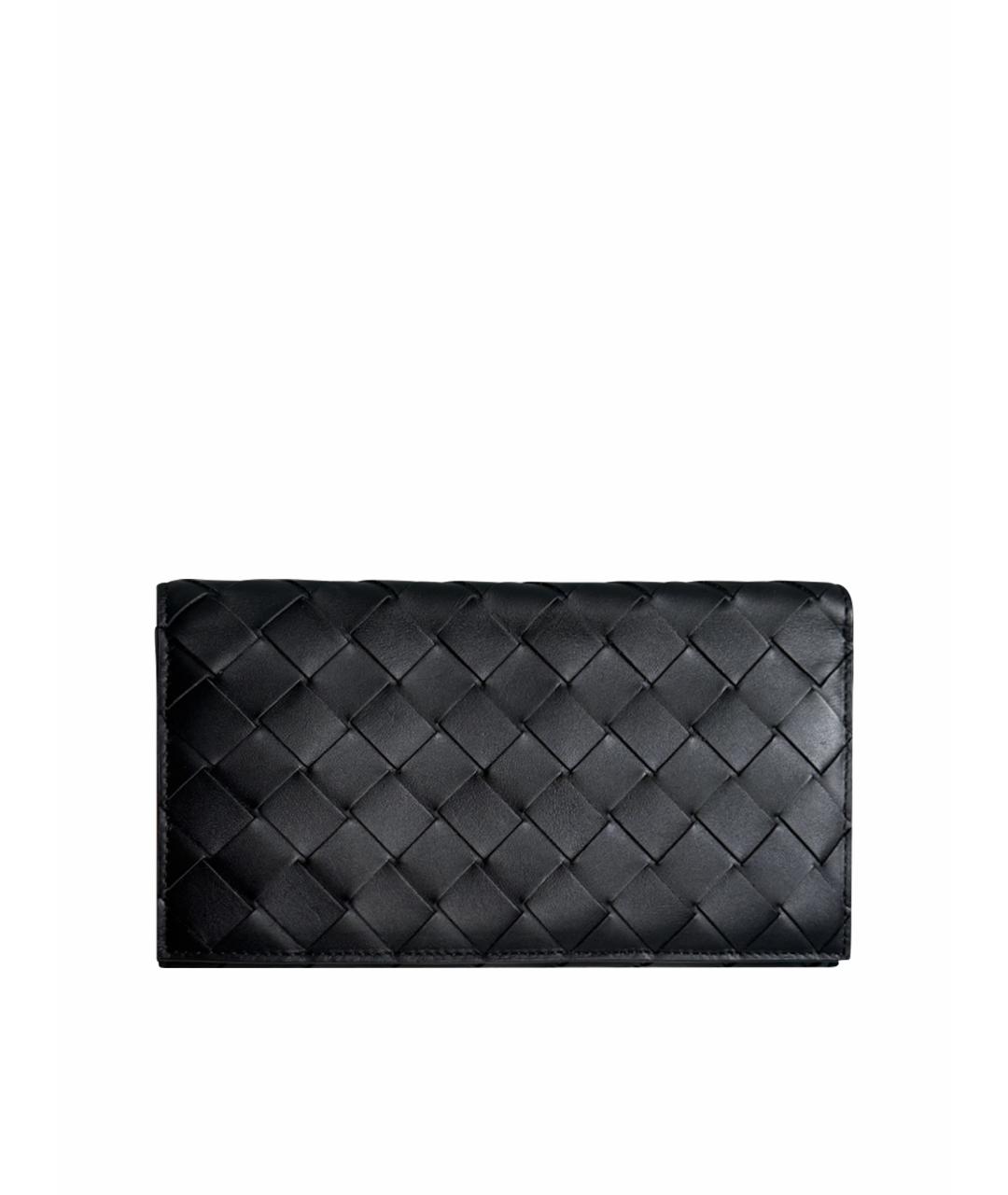 BOTTEGA VENETA Черный кожаный кошелек, фото 1