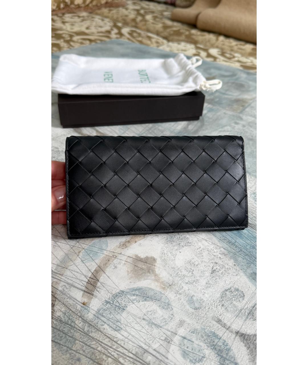 BOTTEGA VENETA Черный кожаный кошелек, фото 9