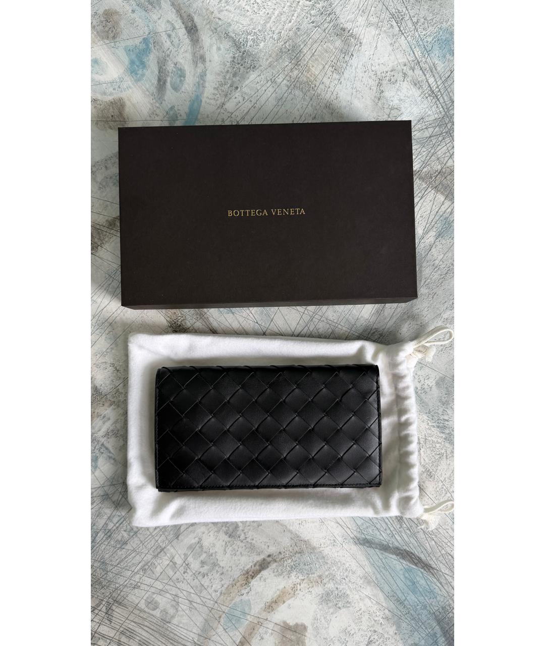 BOTTEGA VENETA Черный кожаный кошелек, фото 2