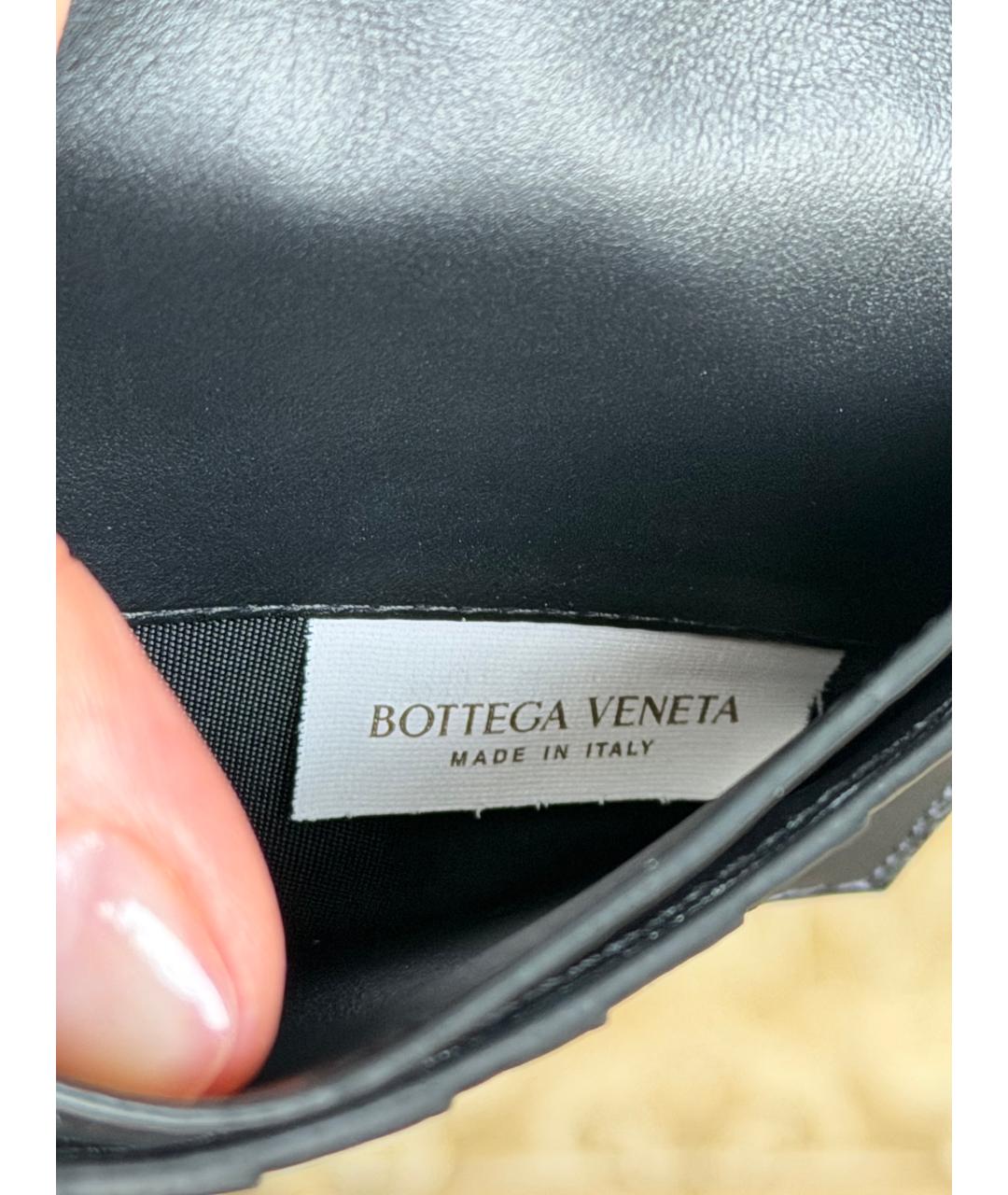 BOTTEGA VENETA Черный кожаный кошелек, фото 5