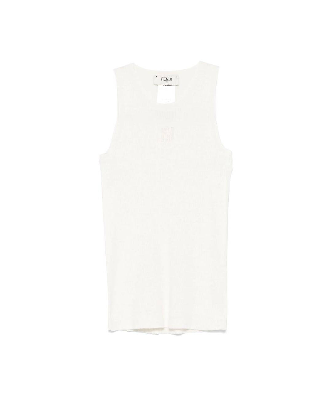 FENDI Белая майка, фото 3