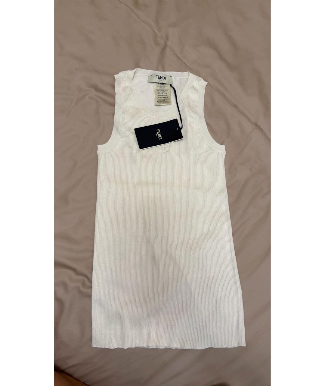 FENDI Белая майка, фото 4