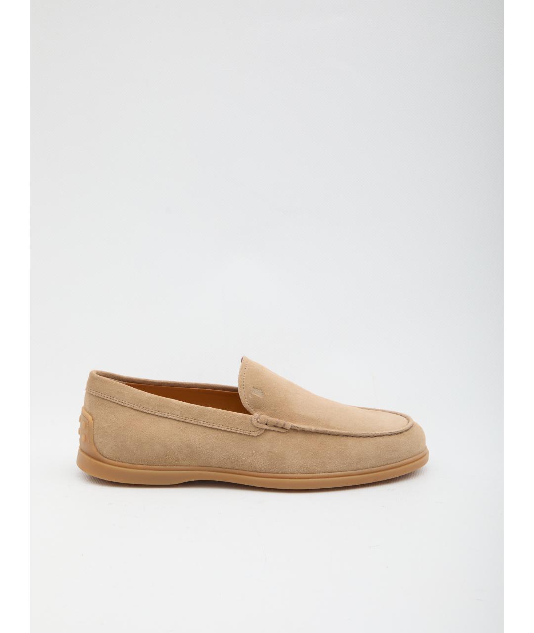TOD'S Бежевые замшевые лоферы, фото 6