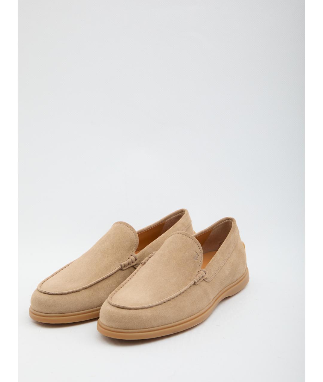TOD'S Бежевые замшевые лоферы, фото 2