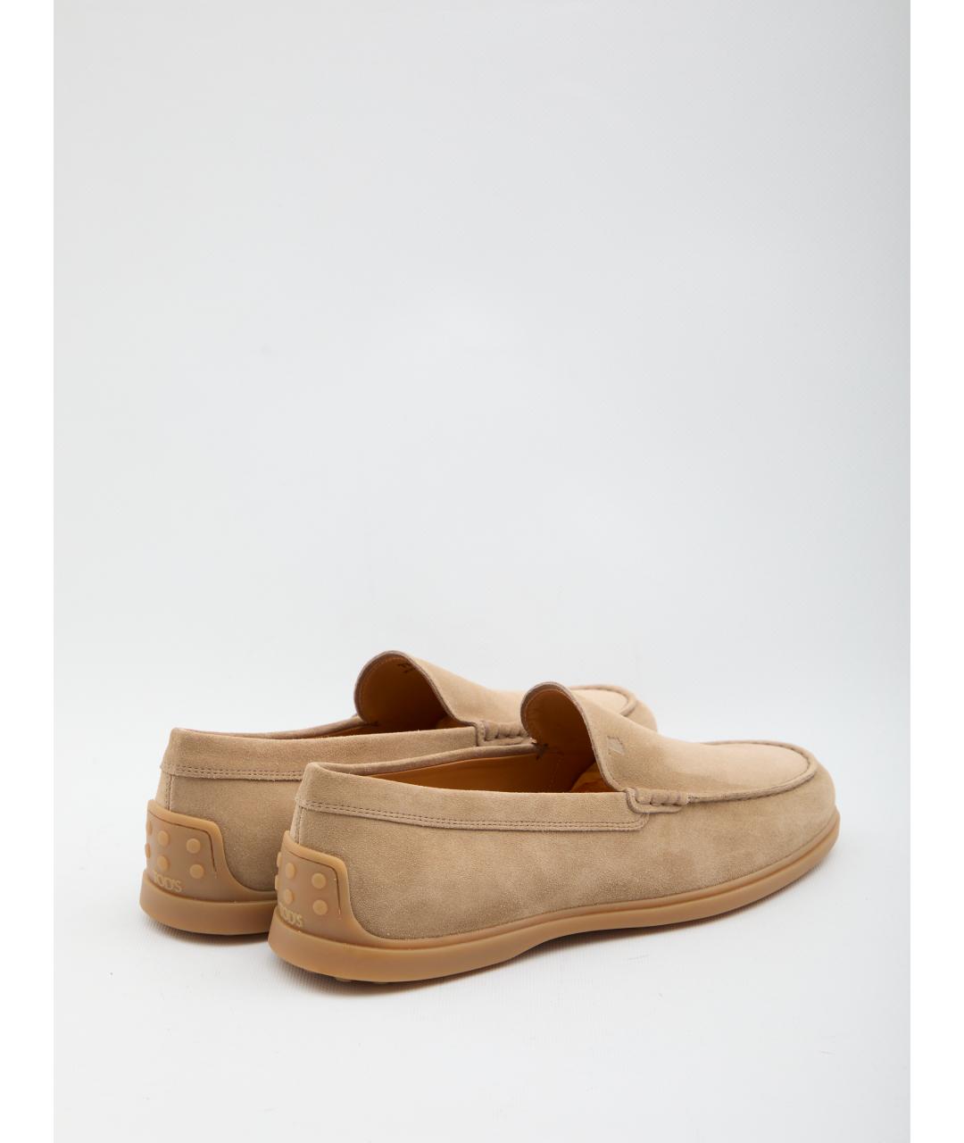 TOD'S Бежевые замшевые лоферы, фото 3