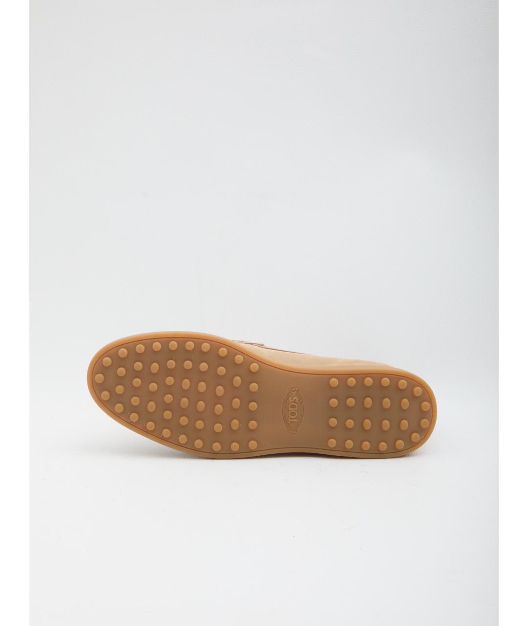 TOD'S Бежевые замшевые лоферы, фото 4