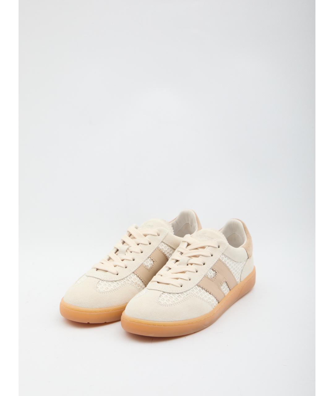 HOGAN Бежевые кожаные кеды, фото 2