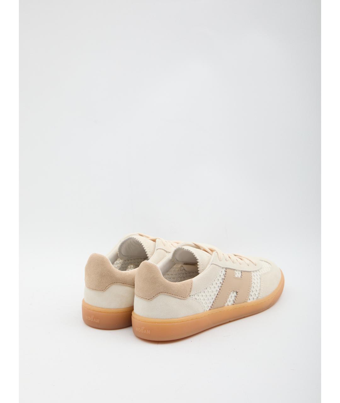 HOGAN Бежевые кожаные кеды, фото 3