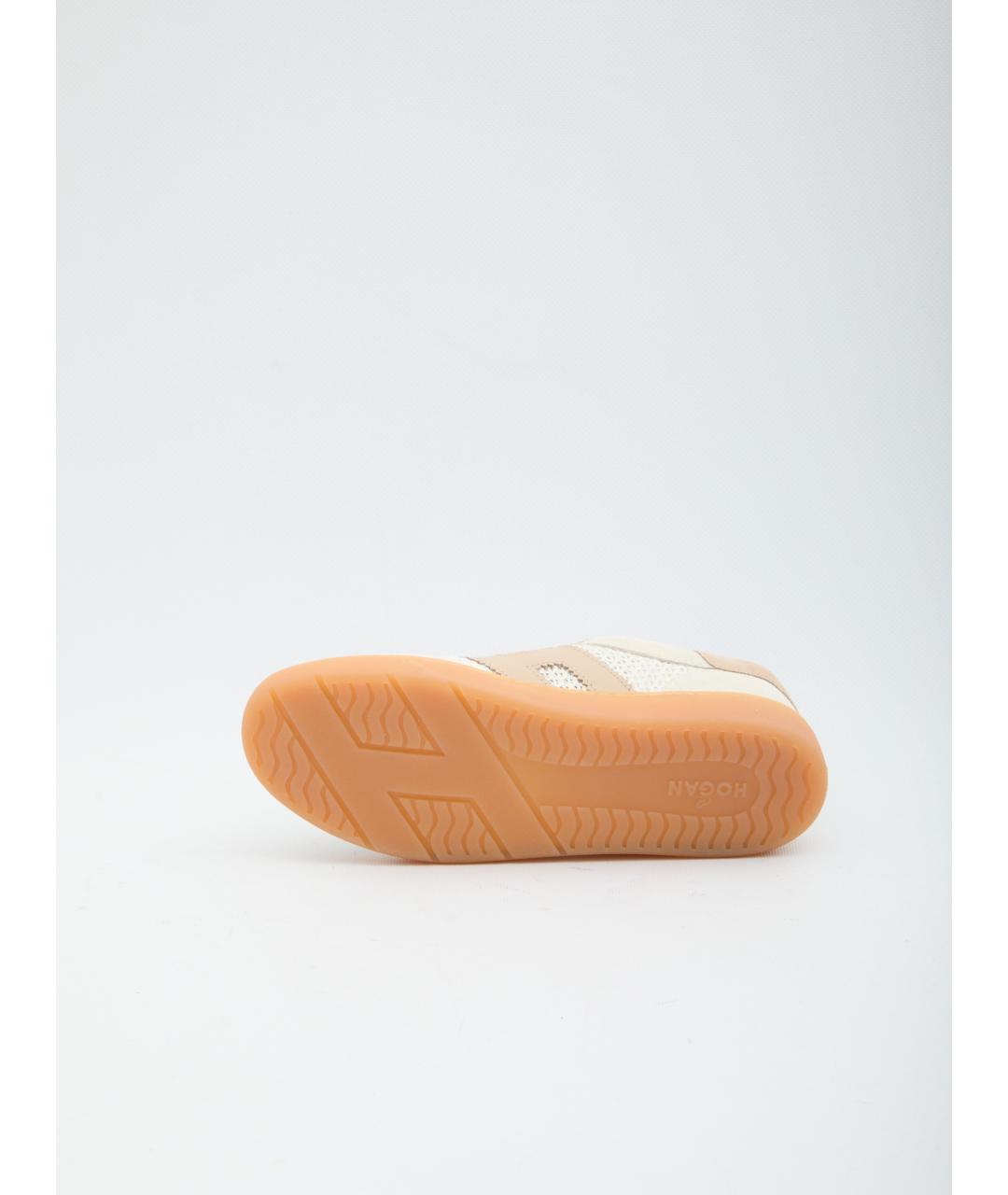 HOGAN Бежевые кожаные кеды, фото 4