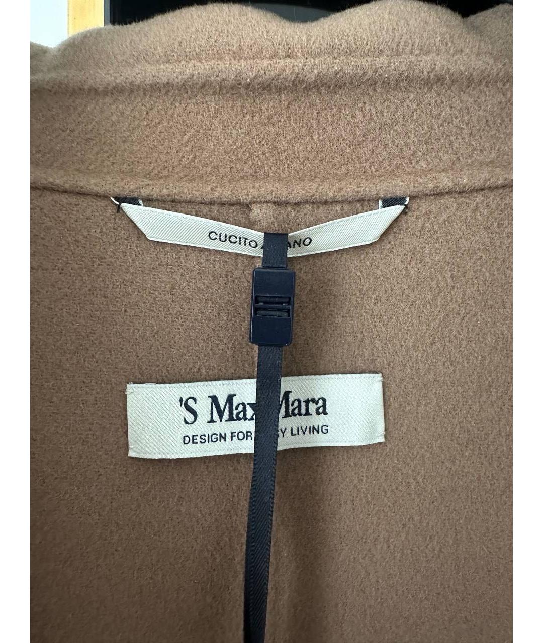 'S MAX MARA Бежевое шерстяное пальто, фото 3