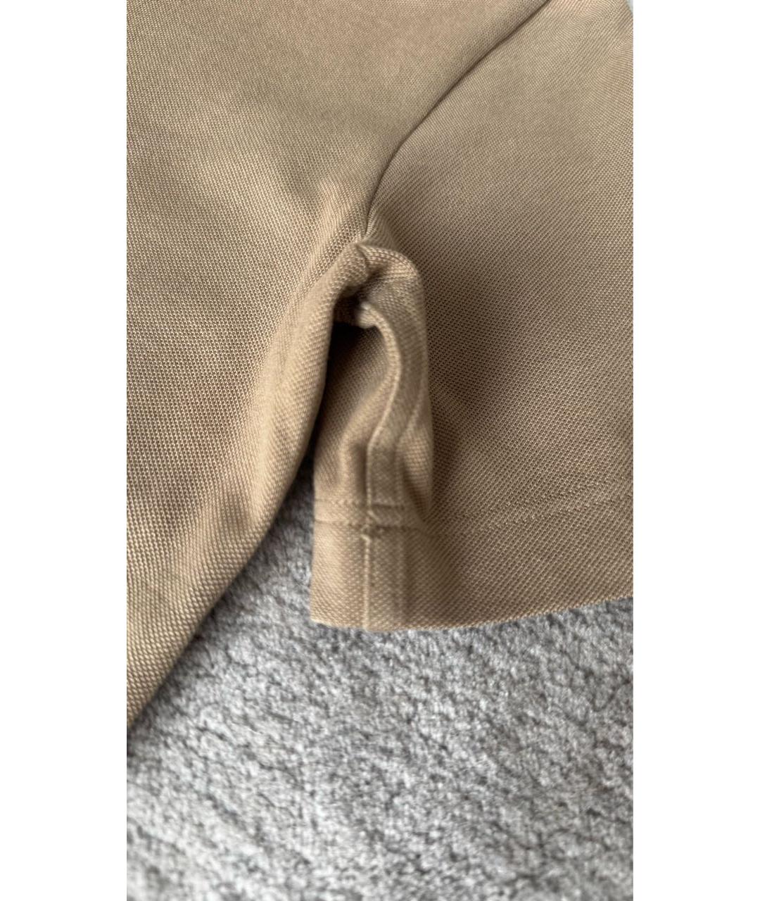 HERMES Коричневое хлопковое поло с коротким рукавом, фото 7