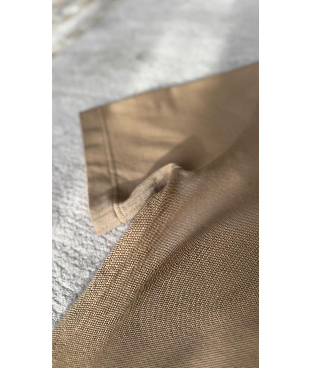 HERMES Коричневое хлопковое поло с коротким рукавом, фото 6