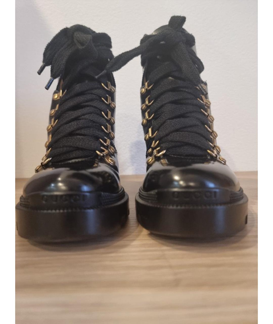 GUCCI Черные кожаные ботинки, фото 6