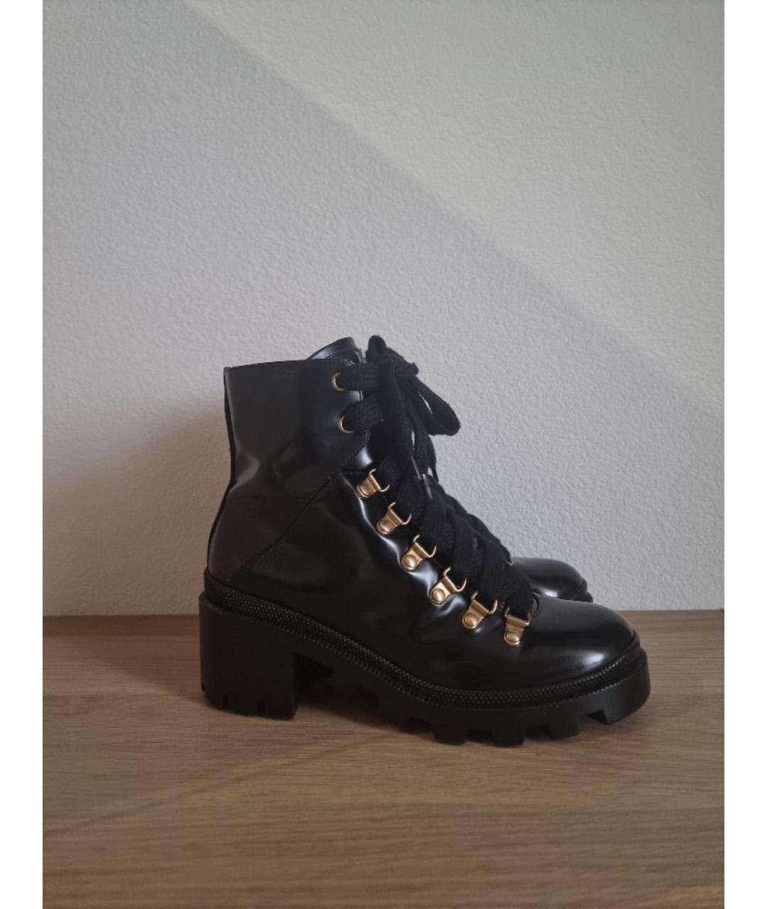 GUCCI Черные кожаные ботинки, фото 10