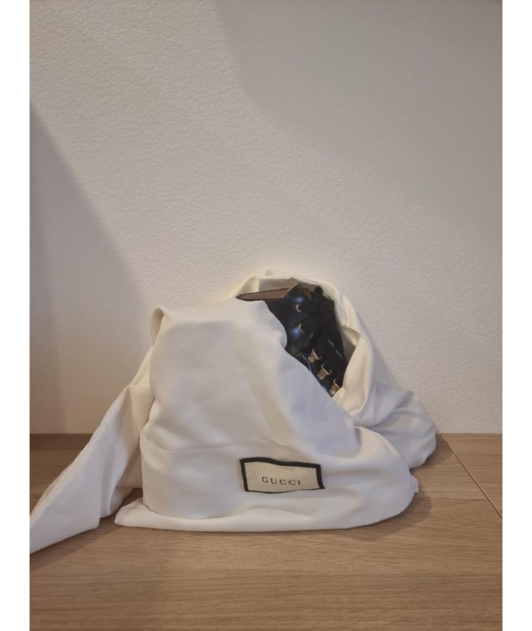 GUCCI Черные кожаные ботинки, фото 9