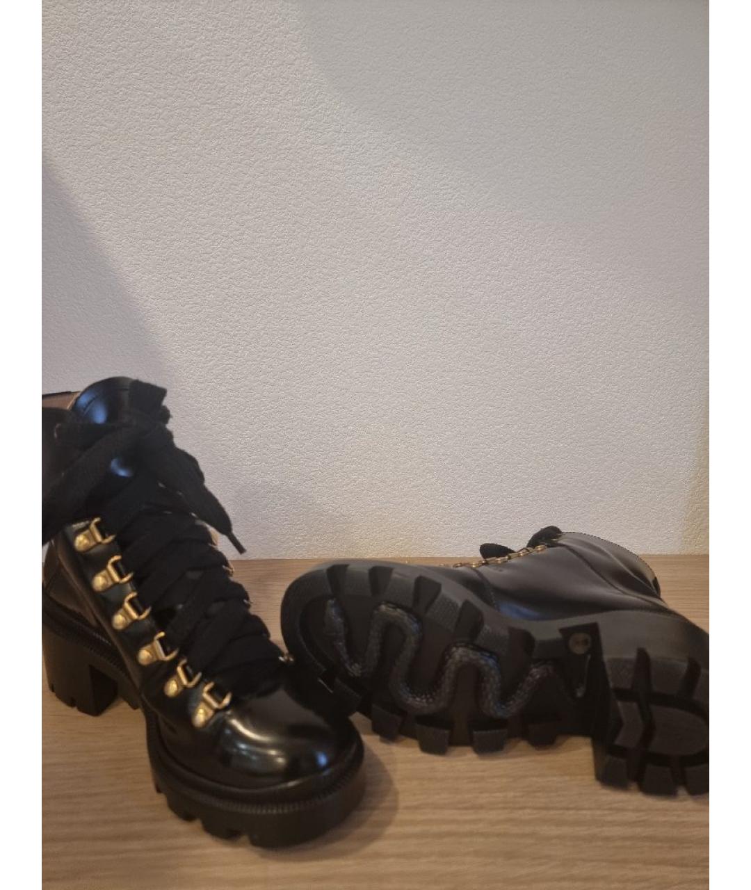 GUCCI Черные кожаные ботинки, фото 5