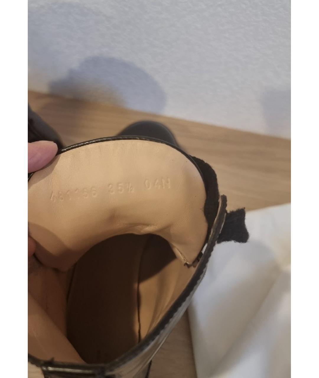 GUCCI Черные кожаные ботинки, фото 7