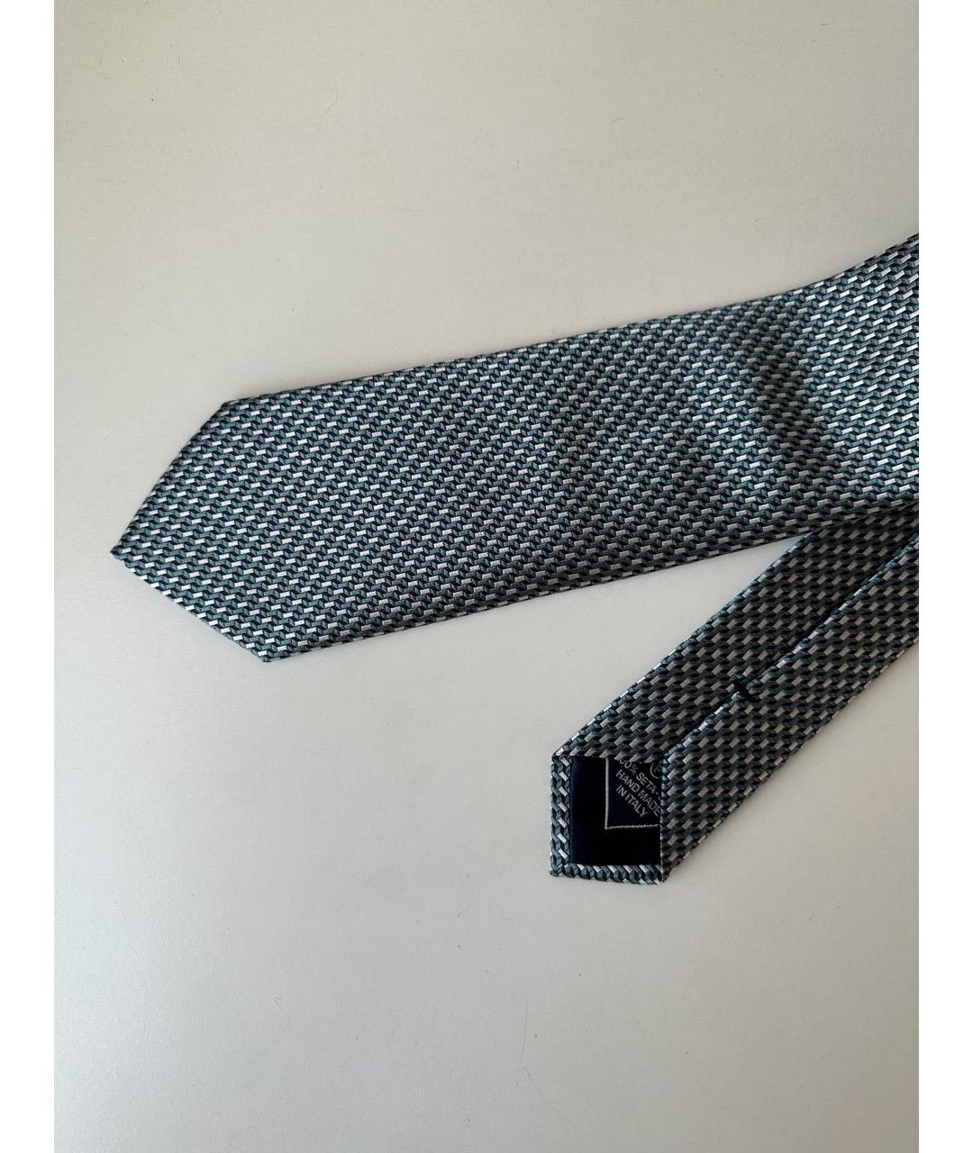 BRIONI Темно-синий шелковый галстук, фото 3