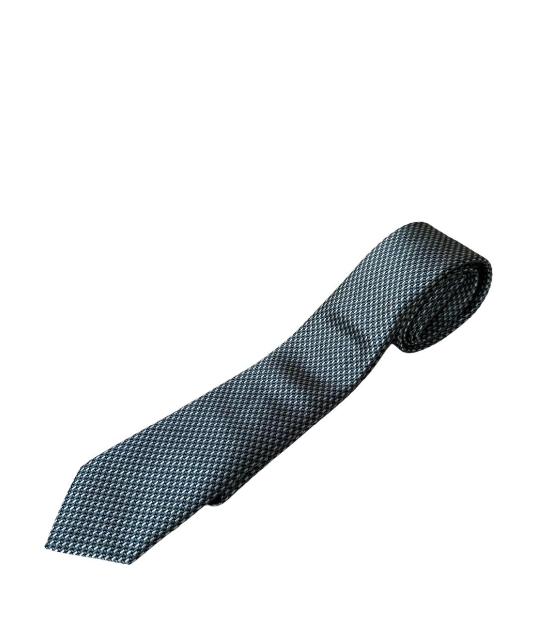 BRIONI Темно-синий шелковый галстук, фото 1