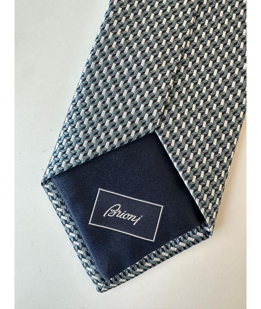 BRIONI Темно-синий шелковый галстук, фото 6