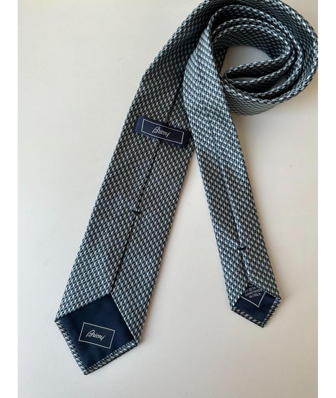 BRIONI Темно-синий шелковый галстук, фото 5